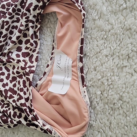 NEW J CREW ONE SHOULDER ruched Swin Suit In Leaopard Print Size 10 - Picture 15 of 16